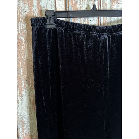 Bob Mackie Wearable Art Loose Velvet Pants Sz L Pull On Wide Leg - Picture 2 of 5